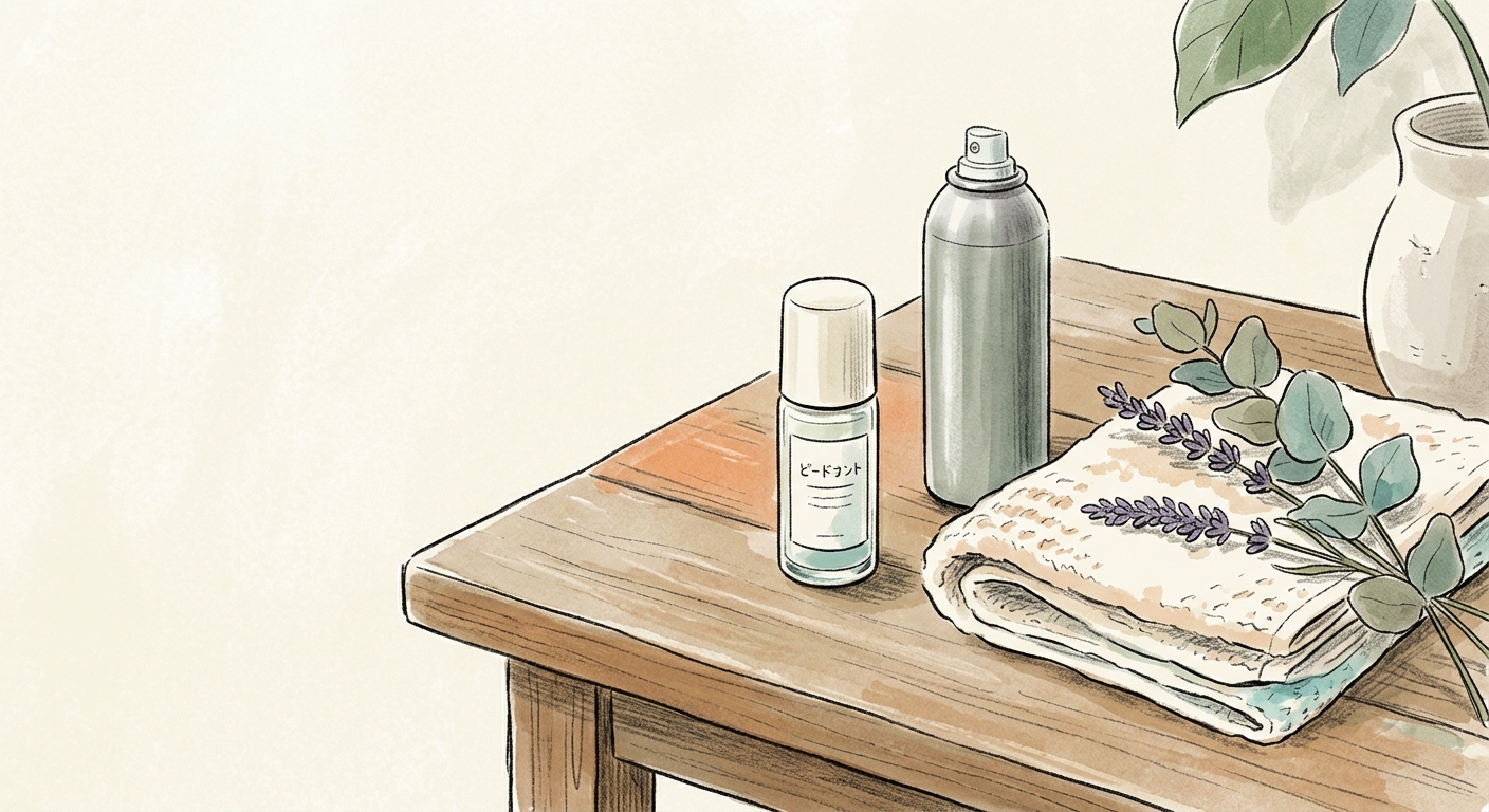日々のケアアイテムのイラスト